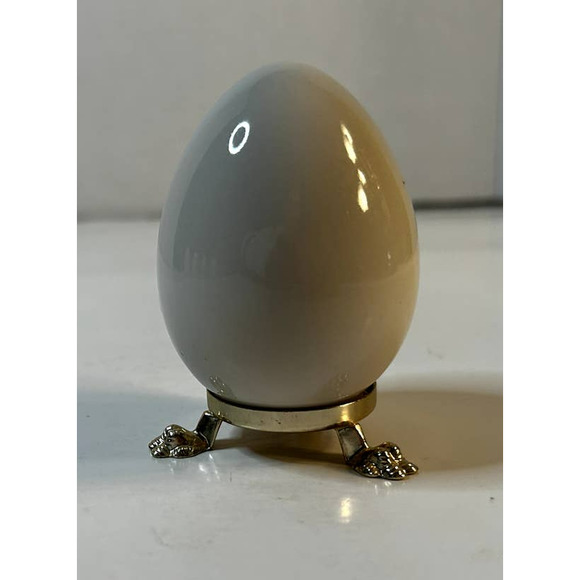 VTG Goebel 1986 9th Annual Porcelain Red Robin Easter Egg With Gold Stand - Picture 5 of 6